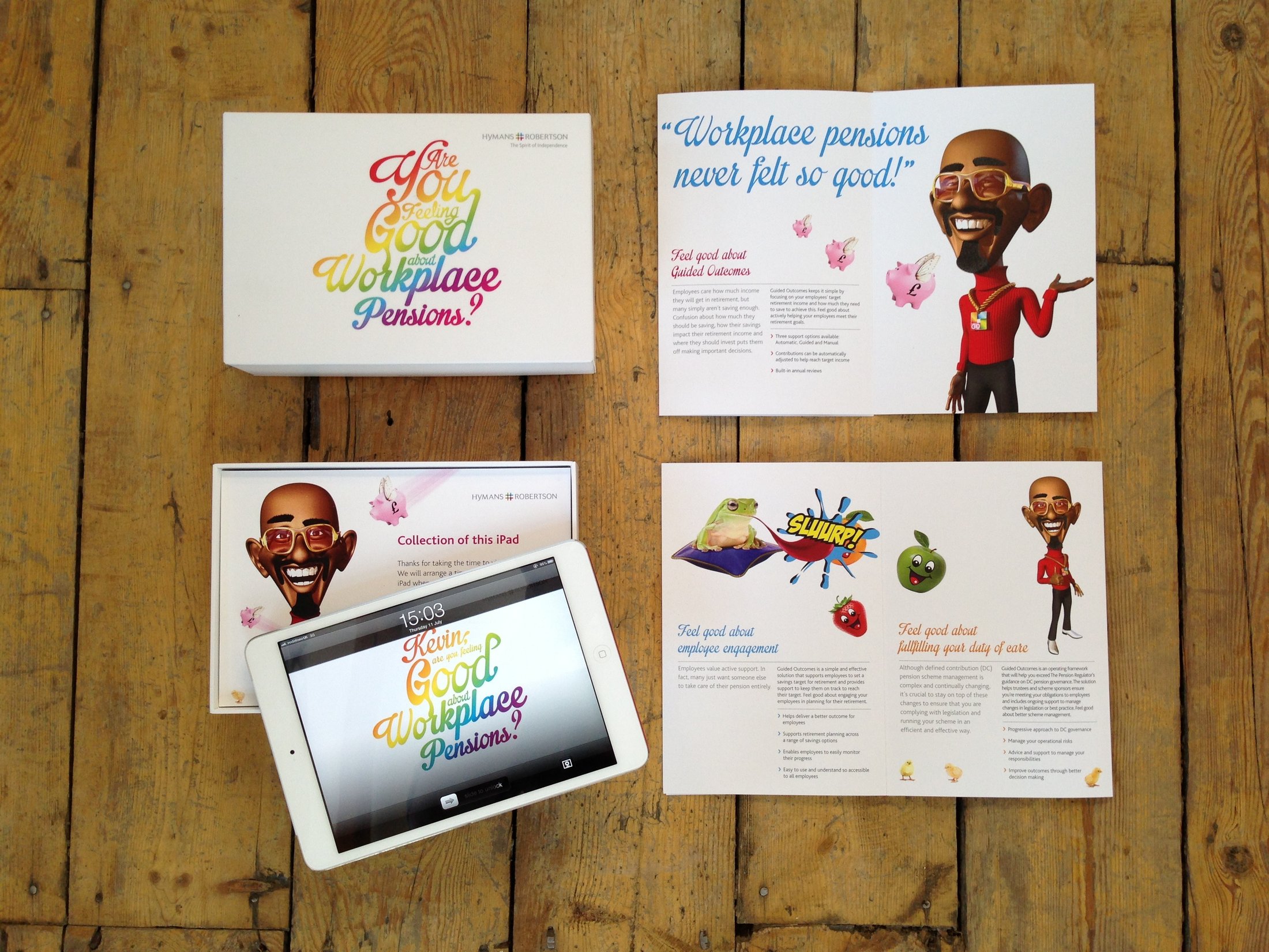 Hymans Robertson direct mail package, custom outer box.
