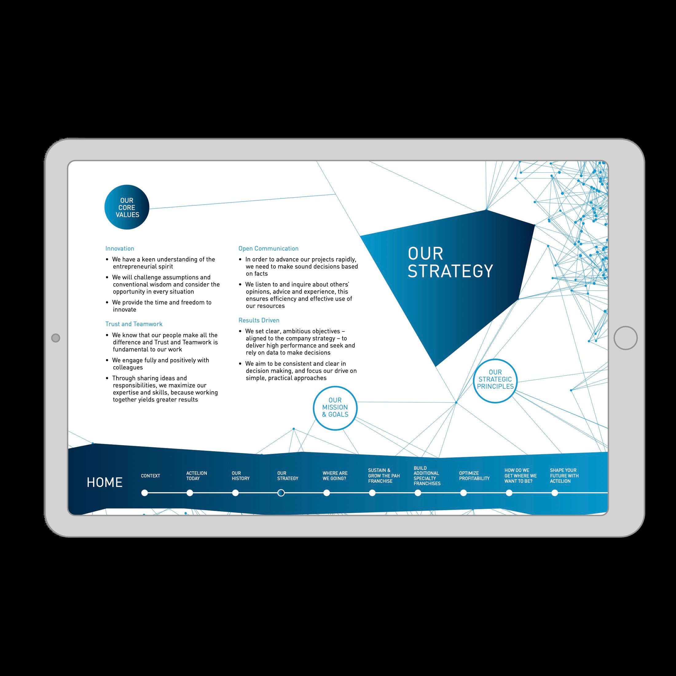 Actelion interactive white paper on iPad, second view